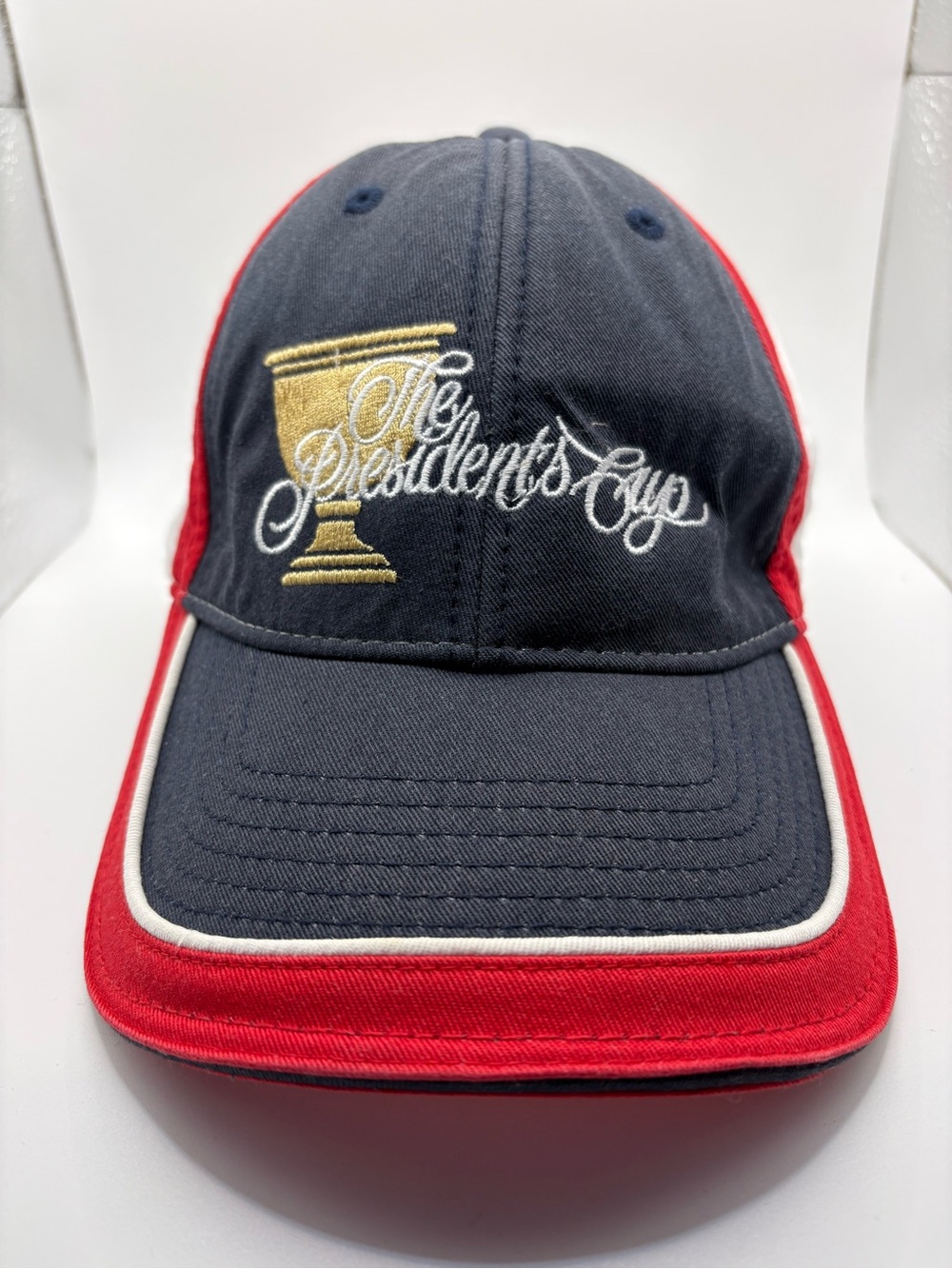 The Game Presidents Cup Golf Adjustable Strapback USA Hat Red White Blue